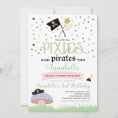 Pixie en Pirate Birthday Invitation fairy Pirate Kaart (Voorkant)