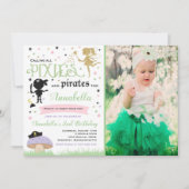 Pixie en Pirate Birthday Invitation fairy Pirate Kaart (Voorkant)