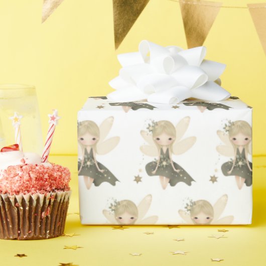 Pixie Fairy Meisje Met Sterren Cadeaupapier (Verjaardagsfeest)