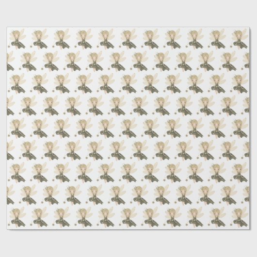 Pixie Fairy Meisje Met Sterren Cadeaupapier (Vlak)