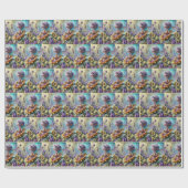 Pixie Fairy op een zonnebloem Cadeaupapier (Vlak)