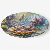 Pixie Fairy op een zonnebloem Papieren Bordje (Gekanteld)