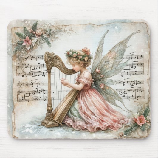Pixie Fairy speelt een harp Muismat (Voorkant)