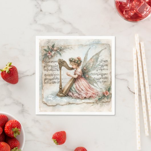 Pixie Fairy speelt een harp Servet (Insitu)