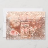 Pixie Fairy Wings Sparkle Mason Jar Invitation Kaart (Voorkant)