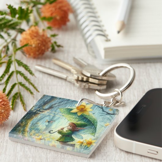 Pixie in de regen sleutelhanger (Voorkant Rechts)