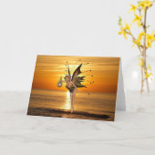 Pixie Lantern Wenskaart Kaart (Gele Bloem)