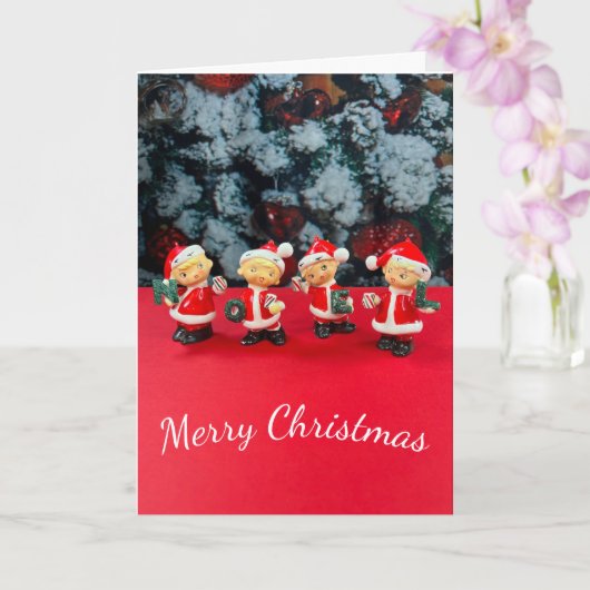 Pixie Magic Christmas Noel Mid-Century Elf Kaart (Orchidee)