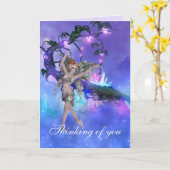 Pixie met Wenskaart van de Wishingboom Kaart (Gele Bloem)