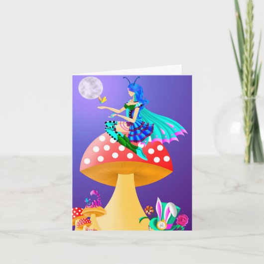 Pixie op Paddenstoel Wenskaart Kaart (Voorkant)