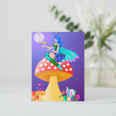 Pixie op Paddenstoelen Ansichtkaart Briefkaart (Staand voorkant)