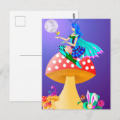Pixie op Paddenstoelen Ansichtkaart Briefkaart (Voorkant / Achterkant)