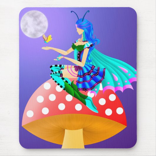 Pixie op paddestoel muismat (Voorkant)