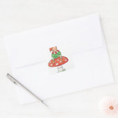 Pixie op Paddestoel Vierkante Sticker (Envelop)