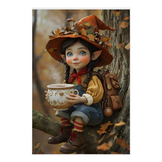 Pixie Oranje Pet links tegenover Poster (Voorkant)