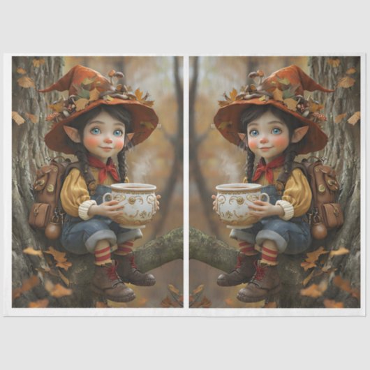 Pixie Oranje Pet Mirror Tissue Paper Tissuepapier (Voorkant)