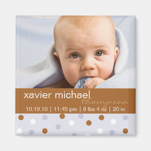 Pixie Polka Dot Baby Jongen Fotomagneet Magneet