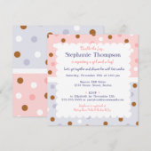 Pixie Polka Dot Twins Baby shower Invitation Kaart (Voorkant / Achterkant)