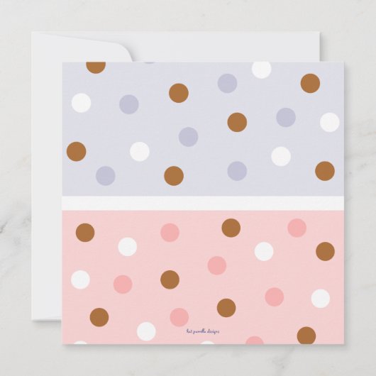 Pixie Polka Dot Twins Baby shower Invitation Kaart (Achterkant)