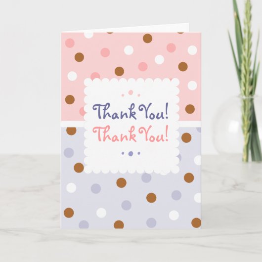 Pixie Polka Dots Twin Bedankt Notecard (Voorkant)