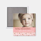 Pixie Polka Dots Verjaardag Foto Magneet (Voorkant / Achterkant)