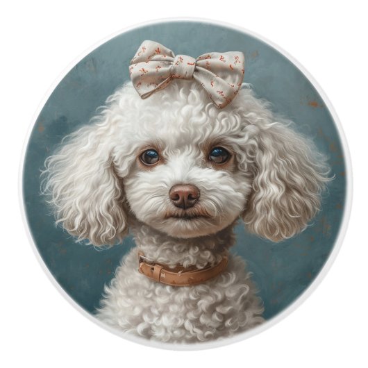 Pixie Poodle Keramische Trekker Knop (Voorkant)