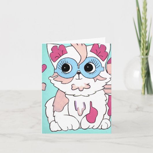 Pixie Pop Kat Bedankkaart (Voorkant)