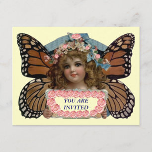 PIXIE PRINCESS PARTY INVITE BUTTERFLY EZ CUSTOMIZE KAART