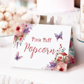 Pixie Puff Popcorn Verjaardagsbuffet Label Kaart