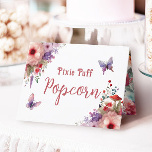 Pixie Puff Popcorn Verjaardagsbuffet Label Kaart