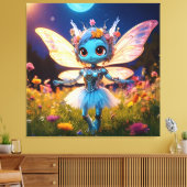 Pixie Robot Ballerina Dansen in de Wildflowers Canvas Afdruk (Insitu (Woonkamer))
