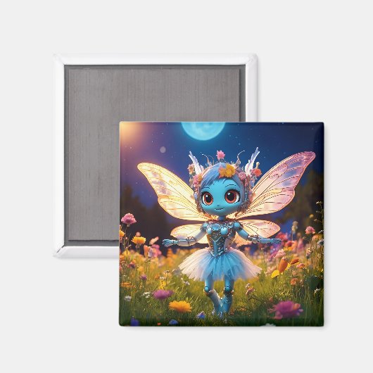 Pixie Robot Ballerina Dansen in de Wildflowers Magneet (Voorkant / Achterkant)