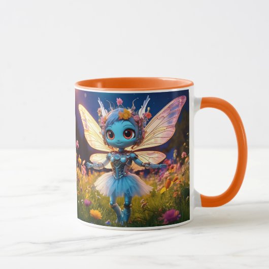 Pixie Robot Ballerina Dansen in de Wildflowers Mok (Rechts)