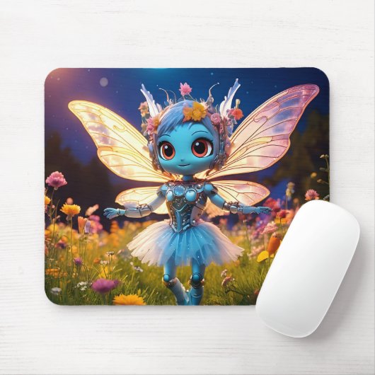 Pixie Robot Ballerina Dansen in de Wildflowers Muismat (Met muis)