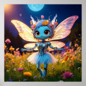Pixie Robot Ballerina Dansen in de Wildflowers Poster (Voorkant)