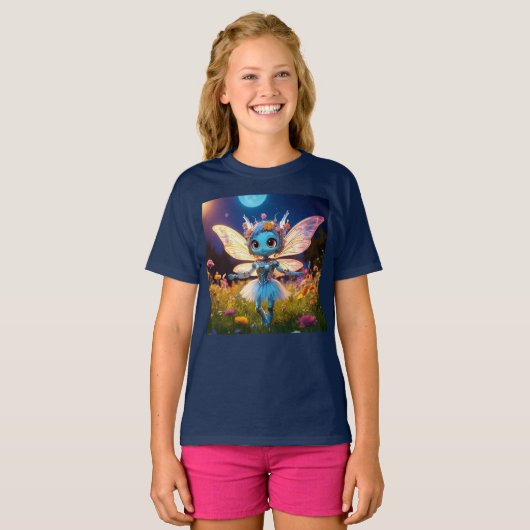 Pixie Robot Ballerina Dansen in de Wildflowers T-shirt (Voorkant volledig)