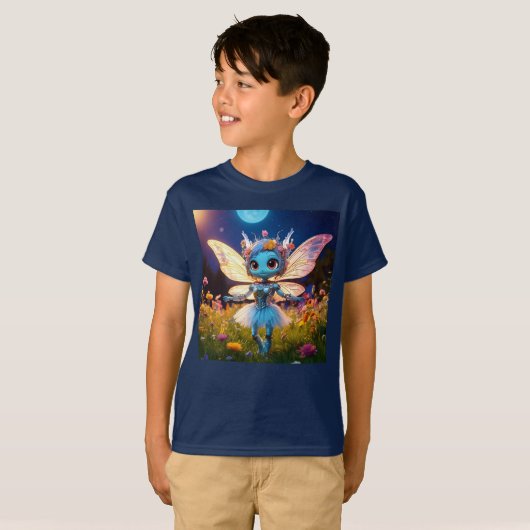 Pixie Robot Ballerina Dansen in de Wildflowers T-shirt (Voorkant volledig)