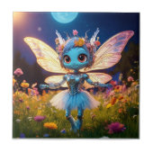 Pixie Robot Ballerina Dansen in de Wildflowers Tegeltje (Voorkant)