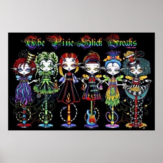Pixie Stick Freaks Rainbow Sideshow Circus Fairies Poster (Voorkant)