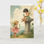 Pixie Vriendschaps Scene Kaart (Gele Bloem)
