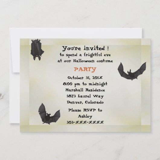 Pixie Witch Freak op Halloween Party Kaart (Achterkant)