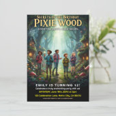 Pixie Wood Magische Verjaardagsfeestje Kaart (Staand voorkant)