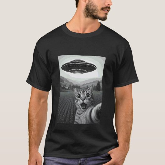 Pixiebob Kat Selfie Grappige Buitenaardse Ontvoeri T-shirt (Voorkant)