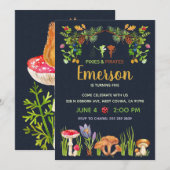 Pixies and Pirates Fairy Garden Birthday Party Kaart (Voorkant / Achterkant)