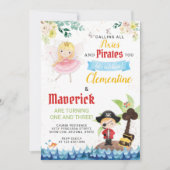 Pixies and Pirates Joint Sibling Birthday Kaart (Voorkant)