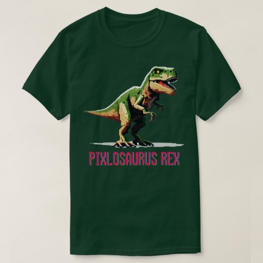 Pixlosaurus Rex the Retro Beast T-shirt (Design voorkant)