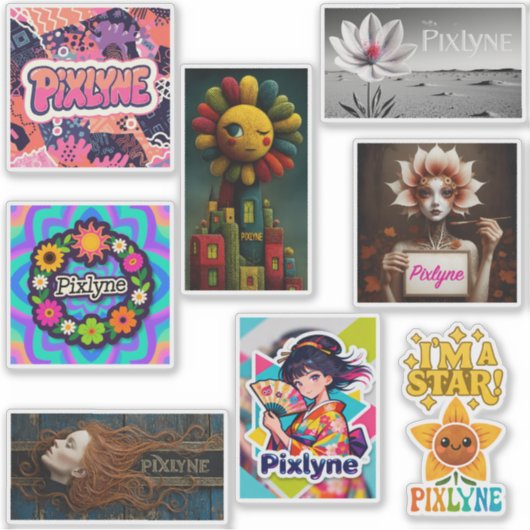 Pixlyne Sticker Set #1 (Voorkant)