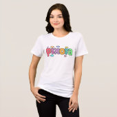 Pixora – Kleurrijke Bubble Letter Logo Design Tri-Blend Shirt (Voorkant volledig)