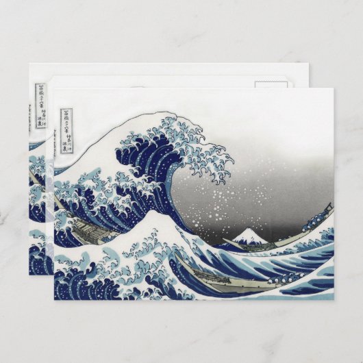 PixPix, Great Wave, Hokusai, 飾 の 神 Dezines 北 Dezin Briefkaart (Voorkant / Achterkant)
