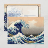 PixPix, Great Wave, Hokusai, 飾 の 神 Dezines 北 Dezin Briefkaart (Voorkant / Achterkant)